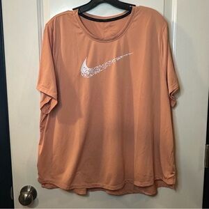 Nike Swoosh Run Dri-FIT Running Top Apricot Agate | Women’s 2XL